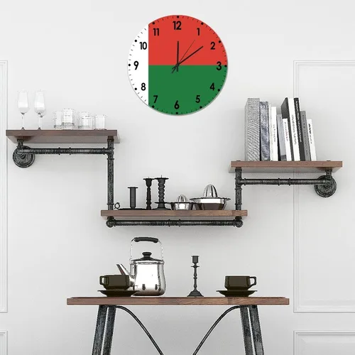 Miniatura 507 de Cheyan Reloj de pared con bandera de Canadá de 12 pulgadas, silencioso, sin tictac, de PVC, funciona con pilas, reloj redondo decorativo, regalo