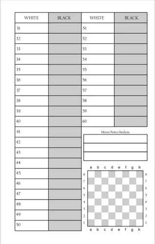 Miniatura 6 de We Games Libro de puntuación de notación de ajedrez de tapa dura - Negro
