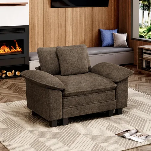 Miniatura 11 de MIXPATIO Juego de sofá modular Cloud en forma de U, asiento profundo de 3 piezas, sofá modular de 6 plazas y brazos extraíbles, felpilla de felpa