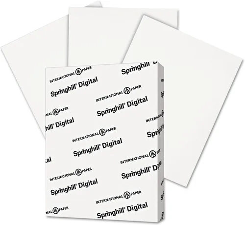 Springhill Papel de cartulina blanco de 8.5 x 11 pulgadas, 90 libras, 163 gsm, 250 hojas (1 resma) - Cartulina ligera de alta calidad, papel de 90