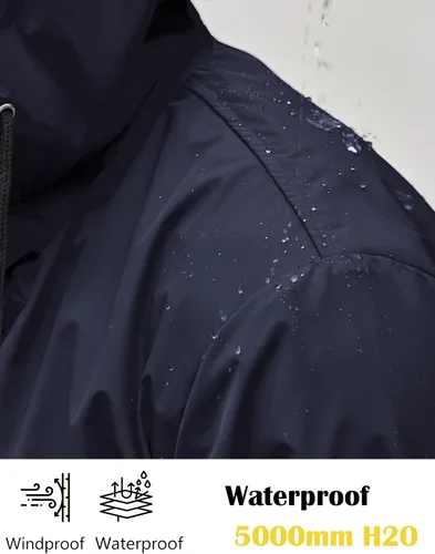 Miniatura 5 de COOFANDY Chubasquero largo para hombre, chaqueta impermeable para exteriores, con capucha