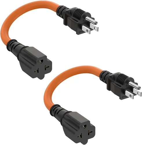 Miniatura 7 de Cable adaptador Nema 5-15P a 5-20R, cable adaptador de enchufe doméstico de 12 AWG a 6-15R/20R, cable adaptador de enchufe de CA de 20 amperios a 15