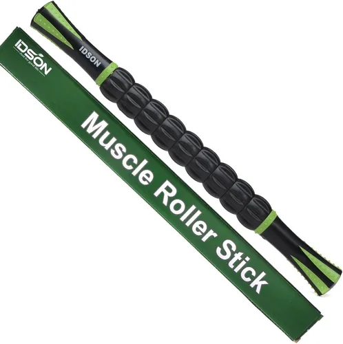 IDSON - Rodillo muscular para atletas - Palos de masaje corporal - Masajeador de rodillos musculares para aliviar el dolor muscular, calambres y