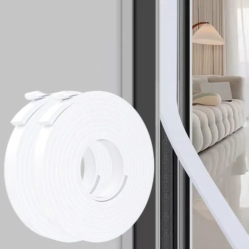 Burlete Sello para Puerta Blanco, 1 Pulgada de Ancho X 1/4 Pulgada de Grosor, Sello de Ventana de Aire Acondicionado, Cinta de Espuma Autoadhesiva