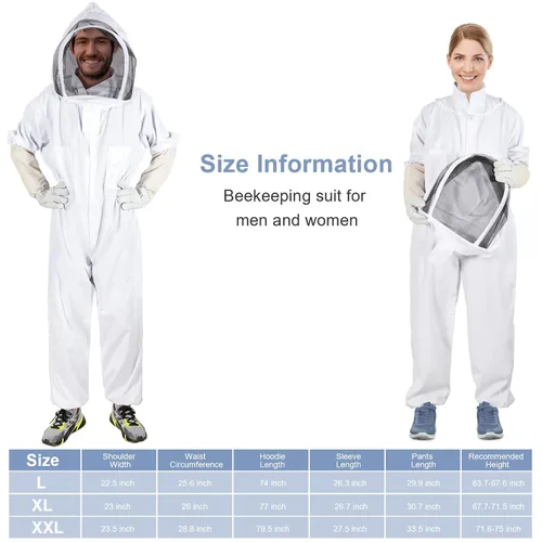 Miniatura 5 de Trajes de apicultor para hombres y mujeres, traje de apicultura con guantes de apicultura, traje de apicultura con velo, traje de apicultor