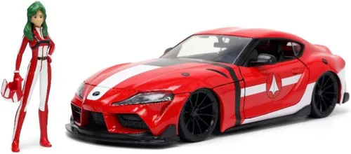 Miniatura 2 de Jada Toys Robotech 1:24 2020 Toyota Supra - Coche fundido a presión con figura de ley Miriya de 2.75 pulgadas, juguetes para niños y adultos