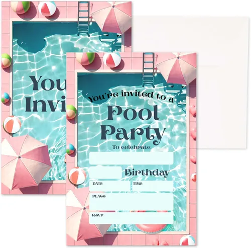 Miniatura 14 de Invitaciones para fiesta de primer cumpleaños, invitaciones de cumpleaños con purpurina de globo, invitaciones de cumpleaños de doble cara