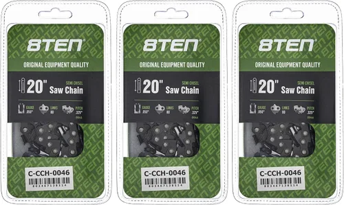 Miniatura 52 de 8TEN Cadena de motosierra semi cincel de 6 pulgadas .050 1/4 42 DL para Worx WG320 Black & Decker LLP120 (paquete de 3)