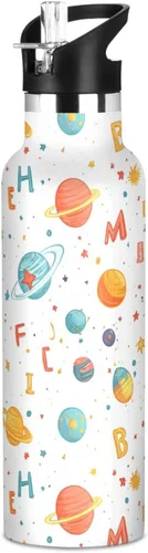 Miniatura 12 de Botella de agua aislada con popote Kawaii Lion White de doble pared aislada al vacío ligera para deportes, gimnasio, viajes al aire libre, escuela 01