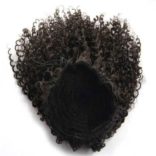 Miniatura 4 de Extensión de cola de caballo corta afro rizada para cola de caballo afroamericana, extensión de cola de caballo sintética afro rizada para mujeres