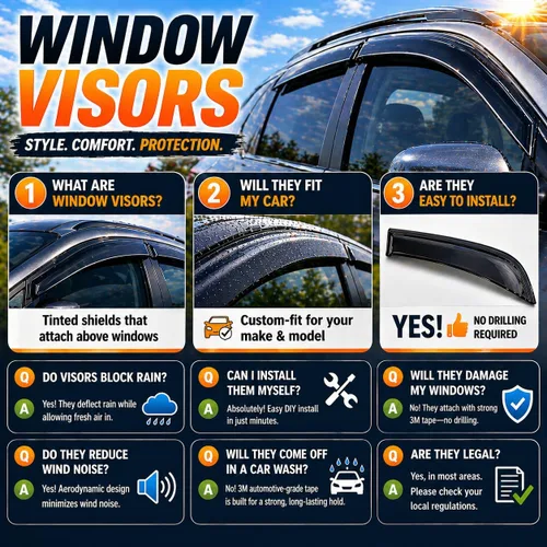 Miniatura 5 de 2021-2026 Protectores de lluvia con cinta adhesiva para ventanas laterales de Hyundai Elantra, viseras SE SEL Sport N Line Limited Hybrid