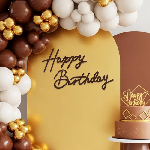 Miniatura 46 de TONIFUL Cartel de feliz cumpleaños para telón de fondo, pancarta de fieltro negro, incluye pegamento de puntos, perfecto para telón de fondo