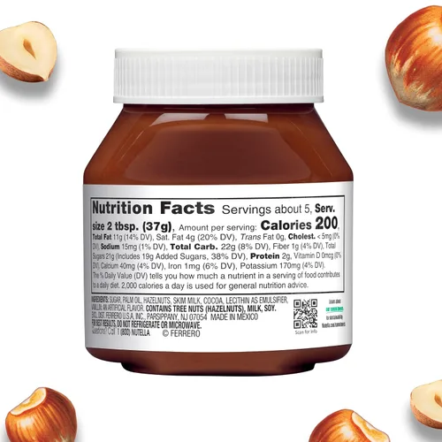 Miniatura 2 de Nutella Crema de avellanas con cacao, crema para untar de avellanas, favorito del desayuno, tarro de 7.7 onzas