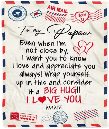 Miniatura 11 de Manta de forro polar personalizada con texto en inglés «To My Grandad» de Grandkids I Love You Hugs con texto en inglés «To My Grandad»