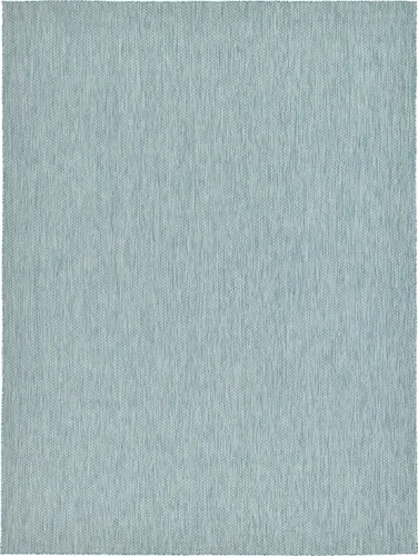 Miniatura 99 de Unique Loom Collection Alfombra de Área Plana Casual de Transición Sólida Jaspeada para Interiores/Exteriores (Pasillo 2' x 6' 1", Azul/Azul Marino)