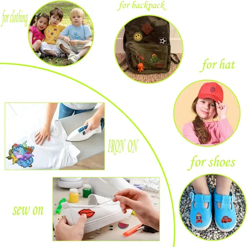 Miniatura 3 de Harsgs Parches bordados para automóvil, lindos parches para planchar y coser para automóvil y vehículo, apliques para ropa, vestido, sombrero, Un
