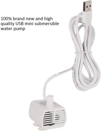 Miniatura 2 de Mini bomba USB sumergible ultra silenciosa fuente para acuario, peces, estanque, dispensador de agua para mascotas, hidroponía