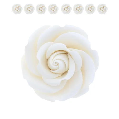 Miniatura 6 de Global Sugar Art Rebecca Rose Sugar Cake Flowers - Flores blancas de 2 pulgadas, 8 unidades por Chef Alan Tetreault Blanco 2 pulgadas