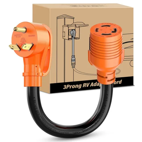 Miniatura 27 de Nilight - 50033R Adaptador de enchufe RV de 18 pulgadas, 50 amperios a 30 amperios, adaptador eléctrico de Dogbone de alta resistencia con mango 115G