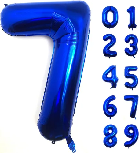 Miniatura 10 de Lovoir Globo azul marino de 40 pulgadas con el número 0 de gran tamaño de papel de aluminio de Mylar para helio azul oscuro para fiesta de Azul