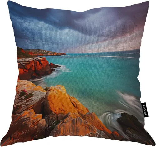 Miniatura 11 de Fundas de almohada de pintura artística, líneas abstractas amarillas y grises, fundas de almohada suaves, funda de cojín para sala de estar, cama