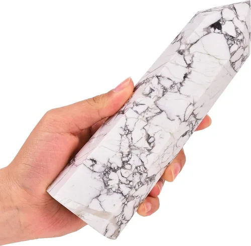 Miniatura 20 de AMOYSTONE Obelisco de Piedra de Sangre Africana Varita de Cristal Curativo Grande Torre Columna Facetada de 6 Lados Reiki Chakra Meditación Terapia