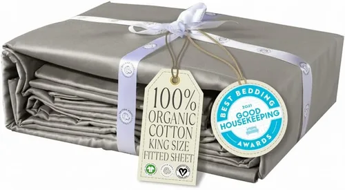 Miniatura 31 de Delilah Home Juego de sábanas de 300 hilos 100 % algodón orgánico, verificado por GOTS y Vegan.org, ropa de cama de satén de 300 hilos,