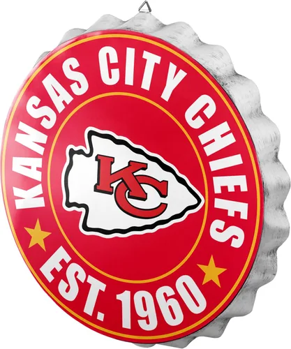 Miniatura 9 de NFL Team Logo Distressed Metal Hanging Wall Bottle Cap Sign