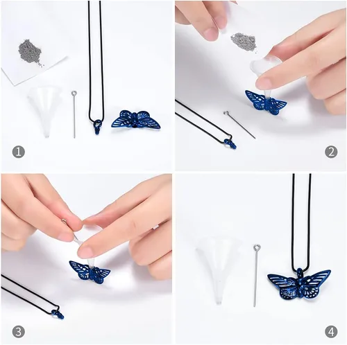 Miniatura 37 de Minicremation Joyas de cremación para cenizas – Collar conmemorativo de mariposa con colgante de urna para cenizas de seres queridos