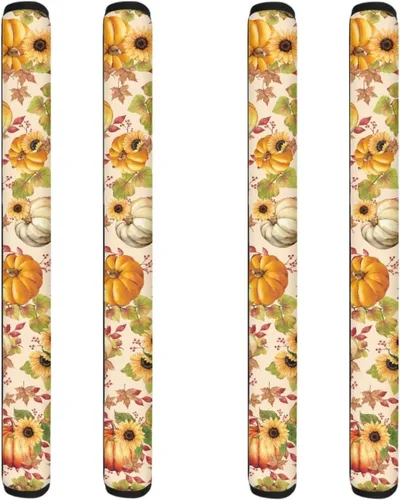Miniatura 2 de Juego de 4 fundas para manijas de refrigerador de otoño, calabaza, girasol, funda para manija de puerta para horno y lavavajillas, funda para manija