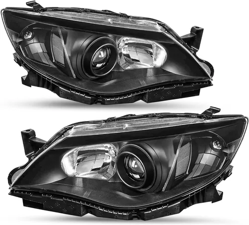 Miniatura 13 de SOCKIR - Conjunto de faros delanteros halógenos compatible con Subaru Impreza WRX Outback Sport 2008-2011, faro proyector con carcasa cromada
