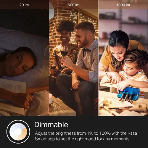 Miniatura 5 de Kasa Smart Bombillas de 1000 lúmenes de alto brillo, cambio de color de 16M, bombilla inteligente WiFi regulable, compatible con Alexa y Google