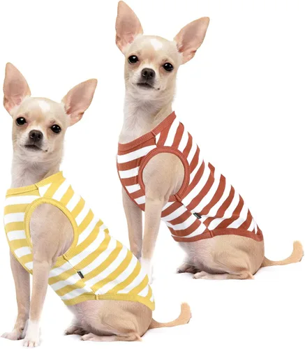 Miniatura 6 de Camisa para perro, ropa a rayas para perro, chalecos elásticos de algodón suave para perros pequeños, medianos y grandes, ropa para cachorros, ropa
