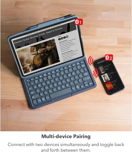 Miniatura 7 de ZAGG Pro Keys - Funda desmontable y teclado inalámbrico para Apple iPad de 10.2 pulgadas (Gen 9, 8, 7) - Emparejamiento Bluetooth, teclas