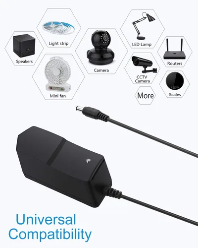 Miniatura 6 de ALITOVE Fuente de alimentación DC 12V 1A 12W Adaptador de CA 100~240V 50-60hz a 12 voltios 1Amp 0.5A Transformador DC 12V Cable de alimentación 5.5