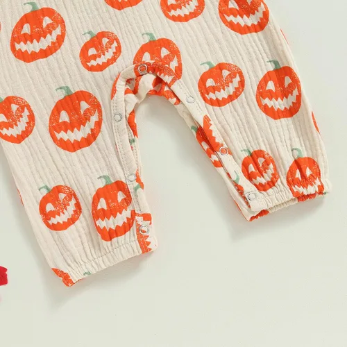 Miniatura 5 de GOOCHEER Mameluco de manga larga para bebé, niño, niña, Halloween, traje de calabaza