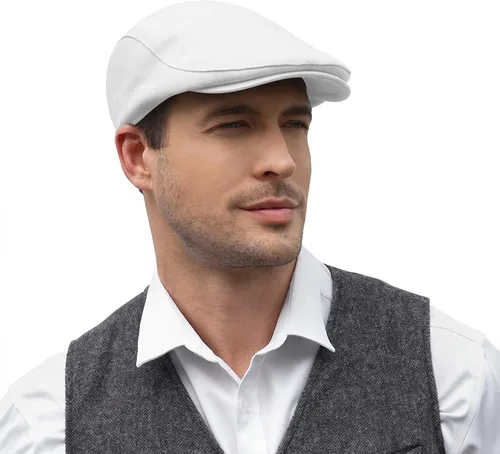 Miniatura 7 de KUJUHA Gorra Newsboy para Hombre de Algodón Plana Ivy Gatsby Sombrero Newsboy Sombrero de Conducción Sombrero Cabbie Irlandés Gorras de Caza