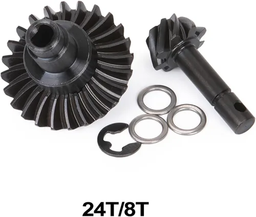 Miniatura 9 de Engranaje cónico de sobremarcha helicoidal de alta resistencia para automóvil a control remoto, engranaje cónico 8T 24T/27T/30T/33T AR44 para 1/10