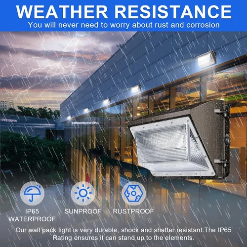 Miniatura 3 de Paquete de luz de pared LED de 60 W con fotocélulas del atardecer al amanecer, paquete de pared al aire libre de 7800 lúmenes, luz de inundación