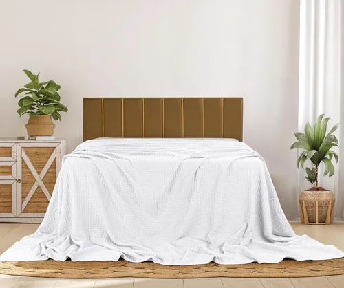 Miniatura 8 de Utopia Bedding Manta de punto gofre de 100 % algodón, tamaño grande para cama, ligera, transpirable, suave y acogedora, regalos para mujeres Blanco
