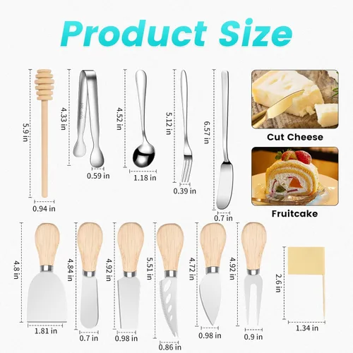 Miniatura 2 de LifeMusican Juego de cuchillos esparcidores de madera para tablero de charcutería, cuchillos de mantequilla con mango de madera para kit de queso