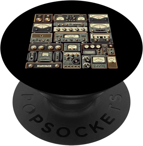 Miniatura 6 de Setup Vintage Audio HiFi Sound System Mixed Media Collage PopSockets MagSafe PopGrip for iPhone
