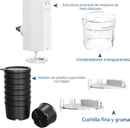 Miniatura 6 de Accesorio para rallar hielo para batidora de pie KitchenAid, máquina de cono de nieve para KitchenAid con 8 moldes para hielo, accesorio de afeitado