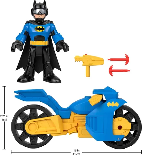 Miniatura 6 de Fisher-Price Imaginext DC Super Friends Batman Juguetes, Batciclo XL y Figura XL de Batman, Cada una de 10 Pulgadas, para Niños en Preescolar de 3+