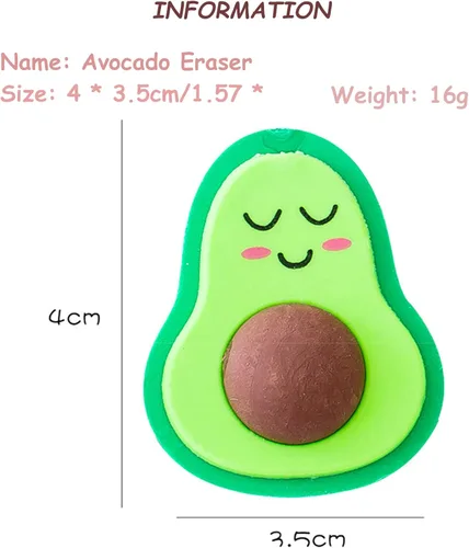 Miniatura 4 de 30 borradores de aguacate, mini borradores para niños, fiesta de premios, carnaval y suministros escolares Palta