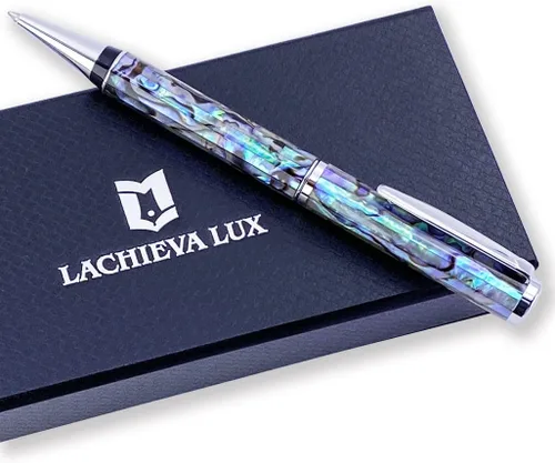 Bolígrafo LACHIEVA LUX de concha de abulón, regalo de lujo para hombres y mujeres, recarga alemana P900M de 1.0 mm, bolígrafo ejecutivo en caja de