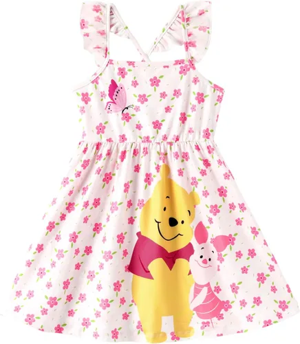 Miniatura 19 de Disney Vestido de princesa Minnie Mouse Frozen Elsa para niñas, con volantes, sin mangas, entrecruzado, ropa de verano para bebé a niño pequeño
