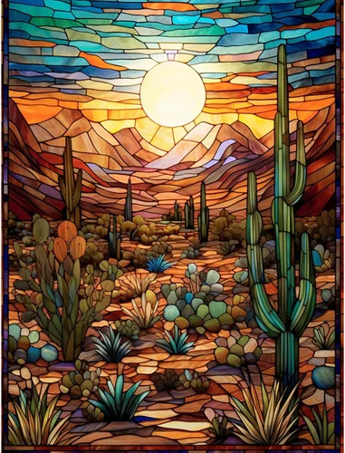 Pintura de diamantes para plantas suculentas tropicales para adultos, arte de cristal de taladro completo 5D del desierto de Arizona, Estados
