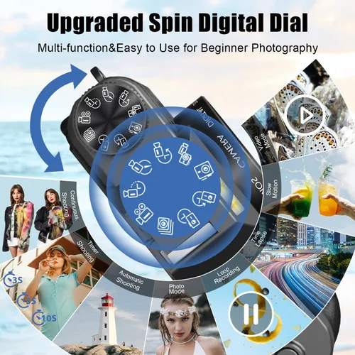 Miniatura 3 de Cámara Digital 6K para Fotografía, Cámara de Vlogging de 64MP para YouTube con Pantalla Abatible de 3" 180°, Zoom 16X con Enfoque Automático Cámaras