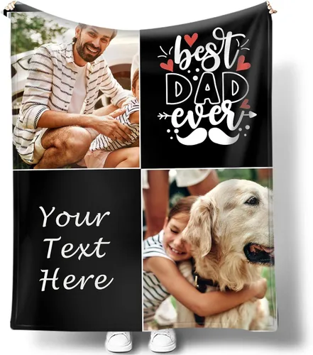 Miniatura 9 de Mantas personalizadas con fotos para mujeres y hombres, regalos de cumpleaños conmemorativos, manta personalizada de franela suave con mis propias